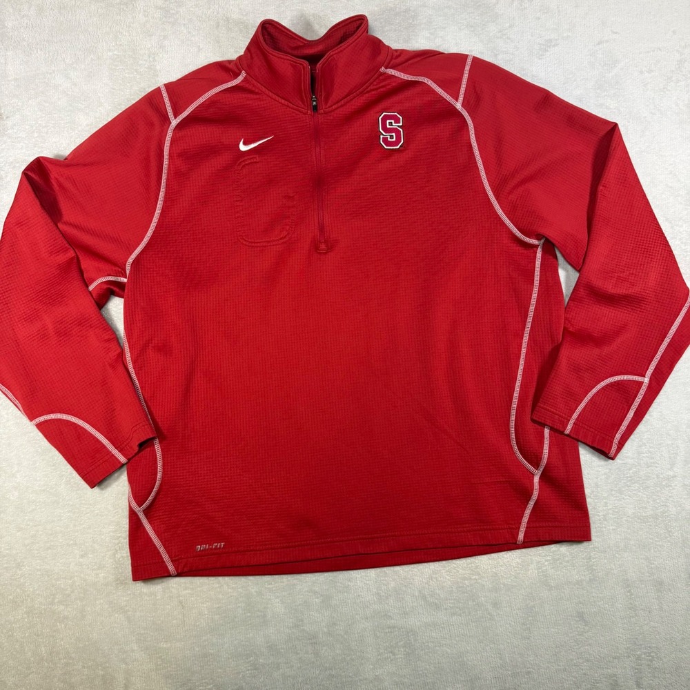 Nike Stanford Cardinal Dri-Fit‎ Quarter Zip Pullover Men's XL Red NCAA